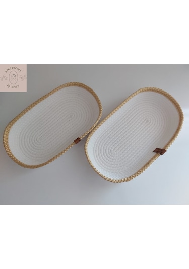 2'li Oval Sepet Takımı (Gold&Ekru) 29x5-25x5