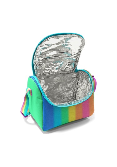 Coral High Kız Çocuk Beslenme Çantası - Thermo - Renkli Çizgili Mavi Turuncu Çok Renkli