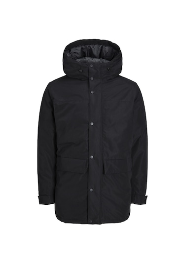 Jack & Jones Fonksiyonel Cepli Kapüşonlu Parka- Champ 12236015 Black Siyah