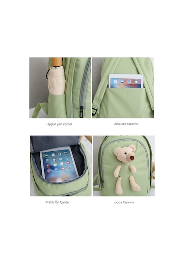 Minik Ayı Okul Çantası Ortaokul Ve Lise Öğrenci Sırt Çantası-beya
