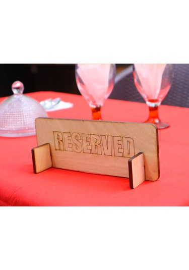Deepcraft Ahşap Masa Rezerve Yazısı Restoran & Kafe Rezerve