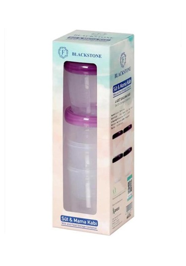 4'lü Süt & Mama Saklama Kabı Seti Mor