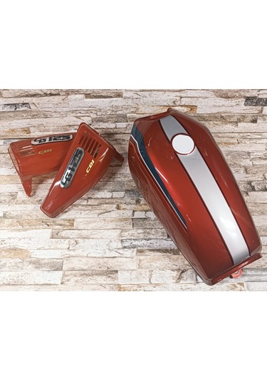 Cg Şeritli Benzin Deposu Ve Yan Kapak Takımı Kırmızı Mts