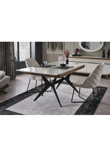 Elize Yemek Odası Takımı Yemek Masası + 4 Adet Sandalye Beyaz