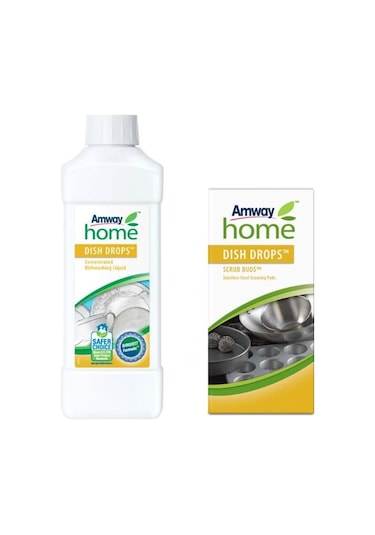 Amway Home Dish Drops Konsantre Sıvı Bulaşık Deterjanı 1 L + Dish Drops Ovma Teli 4 Adet