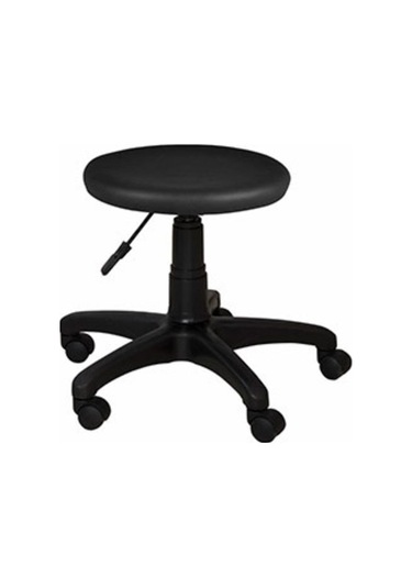 Ofiscombin Dönebilir Döner Tekerlekli Bar Eczane Laboratuvar Medikal Kuaför Taburesi Sandalye Siyah Deri 00047499841