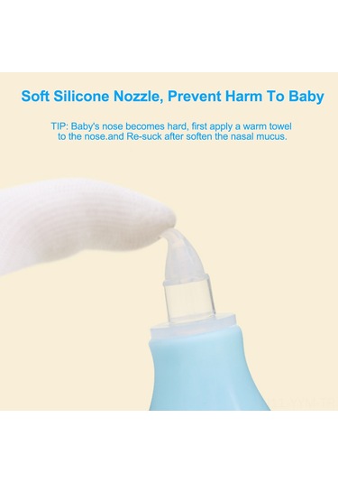 Geeksen Bebekler İçin El Pompalı Nazal Aspiratör - Geri Akış Önleyici, Yumuşak Malzeme, Mavi