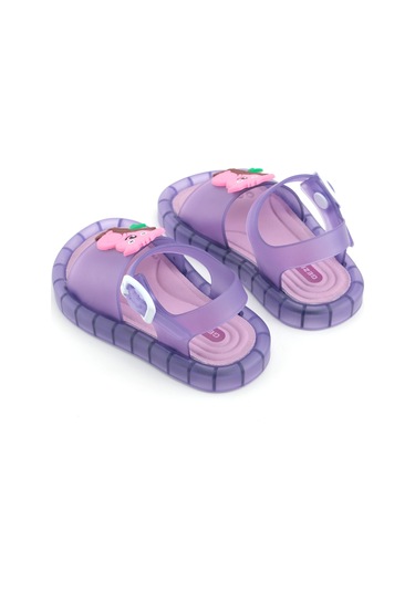 Gezer Yazlık Kız Çocuk Suni Deri Işıklı Rahat Taban Bilekten Ayarlanabilir Günlük Sandalet LILA