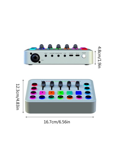 Lemestar "profesyonel Rgb Mikser: Xlr Mikrofon, 48v Phantom, Ses Efektleri İle Podcast/canlı Yayın/oyun Ses Karıştırıcı"