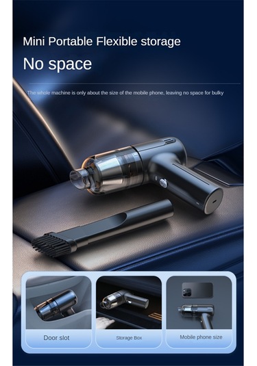 Savoringdetails Araba Vakum Süpürgesi Yüksek Güçlü El Tipi Mini Vakum Kablosuz 10000pa