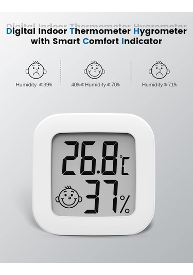 Zyzqstore Mini Termometre, Yüksek Doğruluklu Sıcaklık Ve Nem Ölçer, 1 Adet 1 Adet
