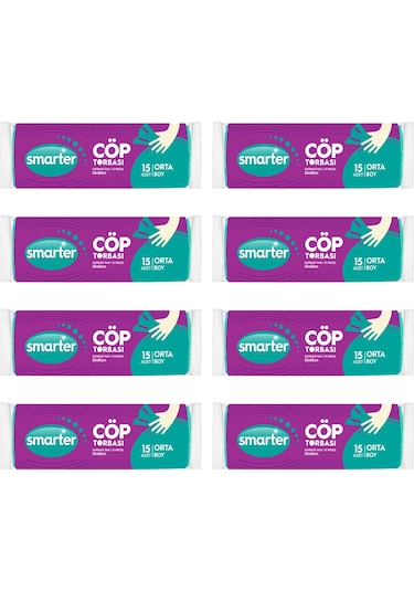 Smarter 8'li Orta Boy Çöp Torbası 55 x 60 CM