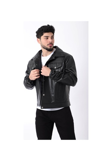 Stilkombin Kolu Lastikli Çıtçıtlı Suni Deri Mont Str 5021-50311 001