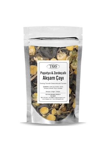 Tos The Organic Spices Papatya ve Zerdeçallı Akşam Çayı 40 G