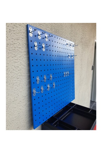 90x90 Cm Delikli Metal Takım Asma Panosu 20 Adet Kanca İle Birlikte 90