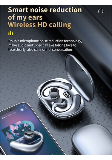 Skycity Siyah Gt01 Kablosuz Kulaklıklar, Bt 5.3, Gürültü Engelleme, 300mah Şarj Kutusu, Dokunmatik Kontrol, 7 Saat Dinleme Süresi