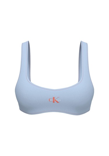 Calvin Klein Kadın Mavi Logo Detaylı Bralet Bikini Üstü-13577 Mavi