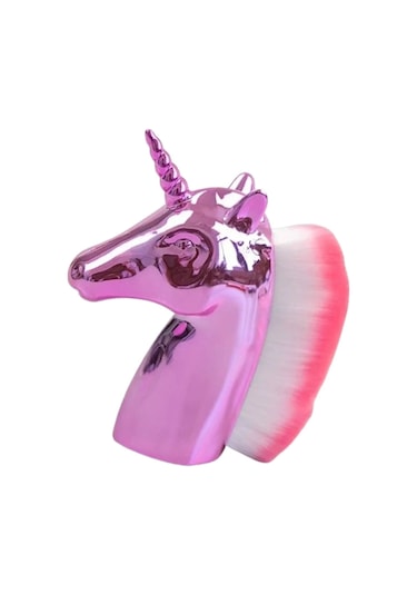 Caş Dekorasyon Pembe Renk Unicorn Allık Fırçası Makyaj Fırçası