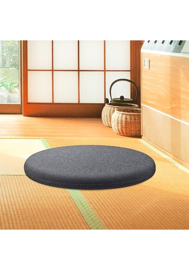 Homyl Yuvarlak Koltuk Pedi Tabure Minderi Yumuşak Koyu Gri 30cm