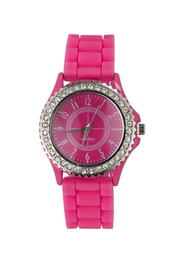 Padalink Kadınlar İçin Klasik Kuvars Saat, Silikon Kordon, Hafif Ve Rahat, Gündelik Su Geçirmez, İmleçli, Pembe Rengi Moda Kol Saati Rose