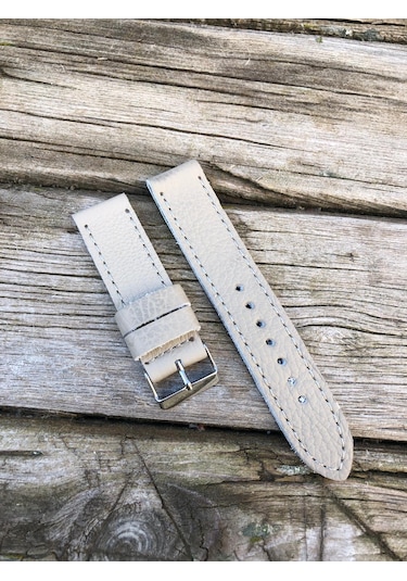 22 Mm Krem Renk Gerçek Deri Kordon