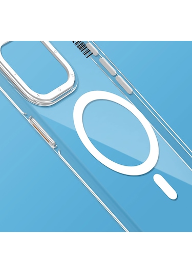 iPhone Uyumlu 15 Plus  Kılıf Magsafe Şarj Özellikli Şeffaf Youngkit Crystal Shield Serisi Kapak Siyah