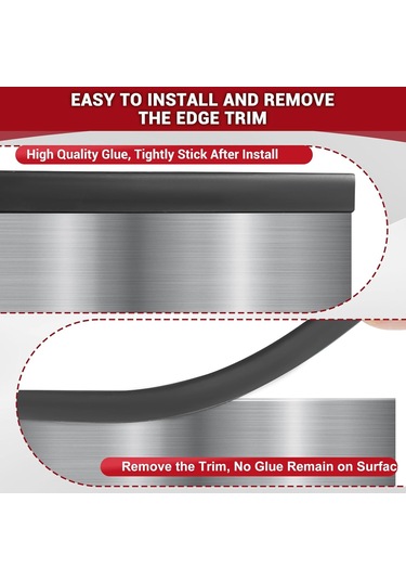 Moveevo 6m Uzunlukta Kendine Yapışkan Kauçuk U Profil Kenar Koruyucu, Kesme Engeli Ve Dekoratif Metal Kenar Tamiri Bantı - U002