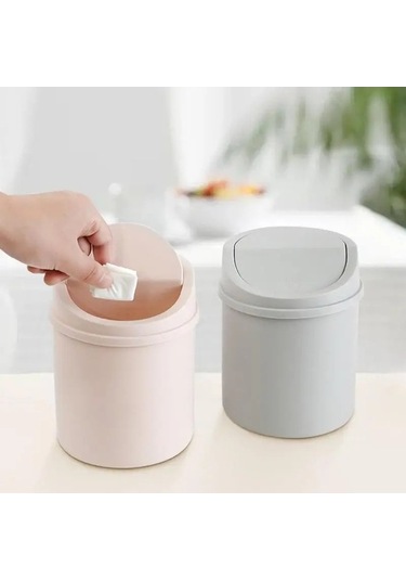 Maoyaya Mini Masaüstü Kutusu Küçük Çöp Tüp Kapaklı Tenekesi Yatak Odası Çok Renkli Çok Renkli