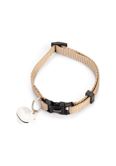 Hnrlıshp Beeztees Kedi Boyun Tasması, Zilli, Bej, 20-30cm