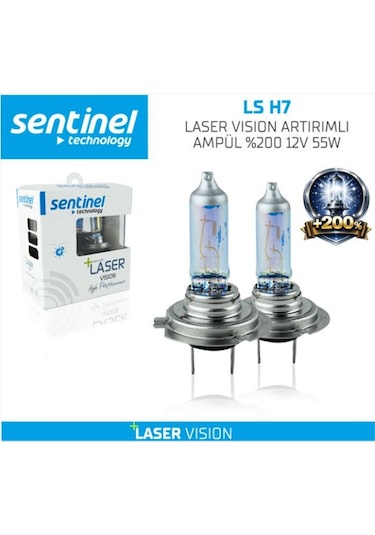 Sentinel Laser Vısıon Artırımlı Ampül H7 %200 12v 55w 1takım 2 Adet