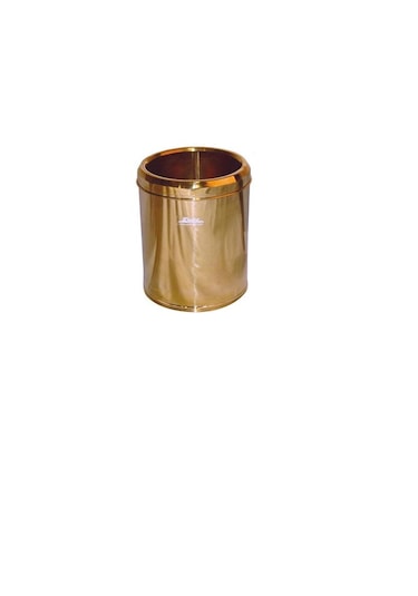 Paslanmaz Gold Ofis Mutfak Banyo Çemberli Çöp Kovası 3 Litre Altın