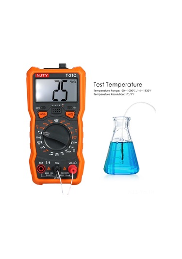 Yunboo Njty T21c El Tipi Multimetre: 1999 Sayım, Ac/dc Voltaj, Akım, Direnc Ölçümü, Işık Ve Manyetik Tutucu, Pil Yok