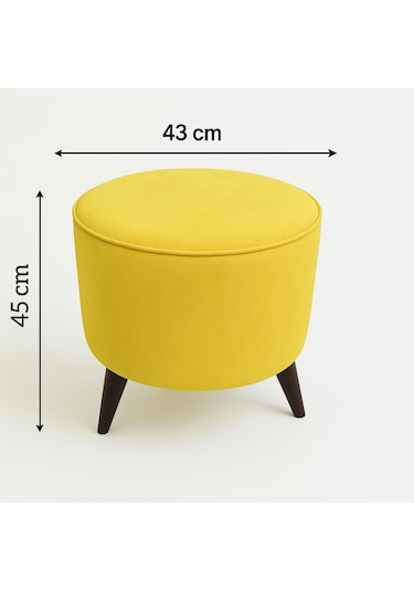 Yuvarlak Puf Uzanma Koltuğu Makyaj Koltuğu Sarı