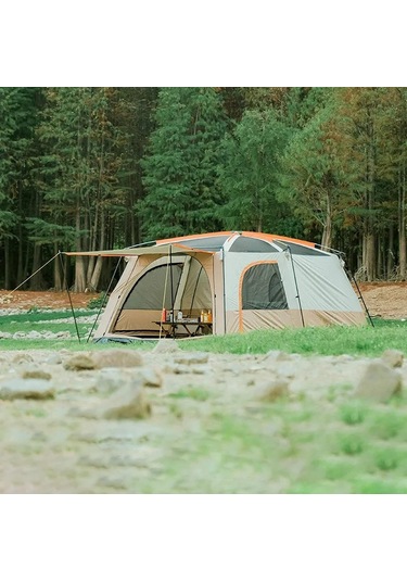 Efsane Kamp - Aile Boyu Büyük Kamp Çadırı 2 Oda 1 Salon - 12 Kişi Bej
