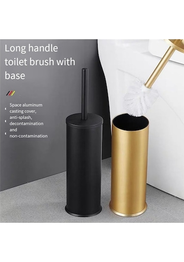 Tuvalet Fırçası Ve Tutucu Seti Banyo Temizleme Fırçası Ev Tipi-siyah Siyah