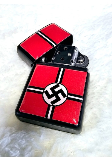 Dükkan Design İkinci Dünya Savaşı Nasyonel Sosyalist Alman İşçi Partisi Benzinli Çakmak Kırmızı - Siyah