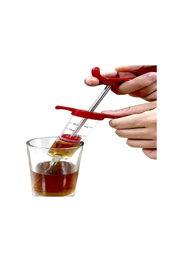 Fosenze Kahve Renkli Plastik Marinasyon Şırıngısı, 3 İğne Ve Fırça Seti - Etlere Lezzet Enjeksiyonu, 59ml Kapasite Çok Renkli