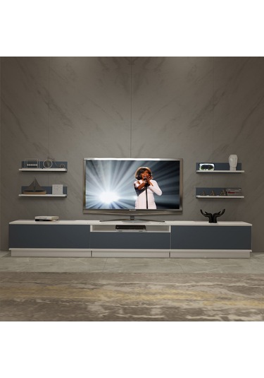 Decoraktiv Trendstyle 270rs Mdf Tv Ünitesi Tv Sehpası Beyaz - Antrasit