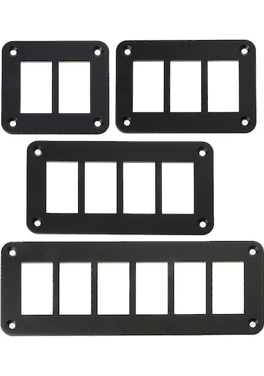 Teltree Alüminyum Siyah Araç Bot Gemi Rocker Anahtar Paneli Tutucu 2/3/4/6 Yollu - Dayanıklı, Kolay Kurulum