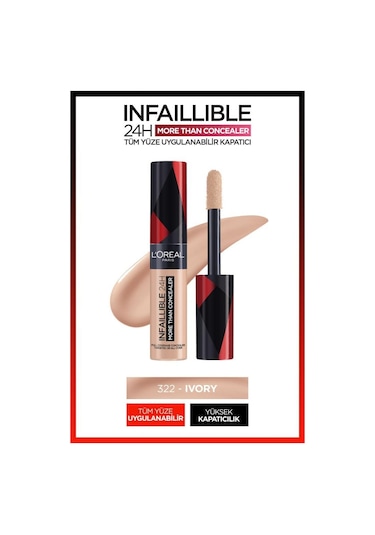 L'Oreal Paris Infaillible Tüm Yüze Uygulanabilir Kapatıcı 322 Ivory