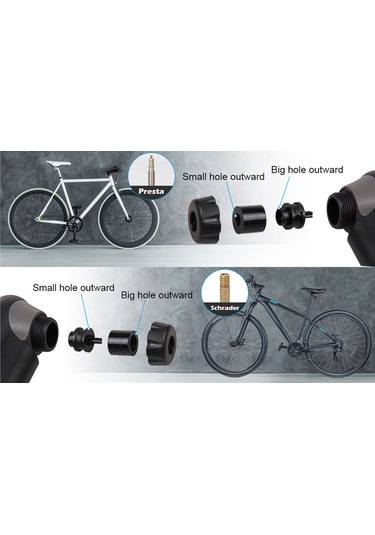 Yaleker Bisiklet Lastik Şişirici Seti B - Mini Taşınabilir, Presta-schrader Valfi Desteği, Pratik Tamir Aletleri İçeren El Operasyonlu Hızlı Şişirme