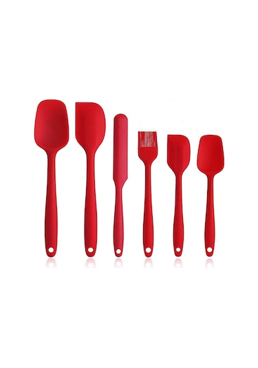 Valletta Drongo 6 Parça Silikon Spatula Seti Kırmızı