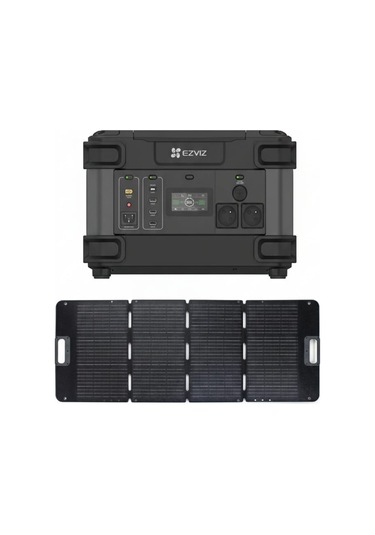 Ezviz 1300w Taşınabilir Güç İstasyonu + 200w Katlanır Güneş Paneli