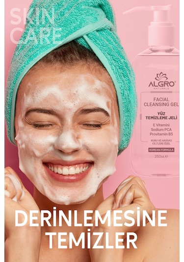 Algro Kuru ve Hassas Ciltler İçin Yüz Temizleme Jeli 250 ML