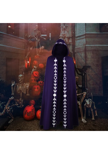 Cadılar Bayramı Kapşonlu Pelerin Unisex Pelerin Erkek L4725w-4