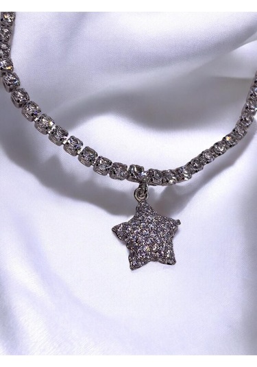 Yıldız Figürlü Asansörlü Silver Çelik Su Yolu Bileklik Gümüş