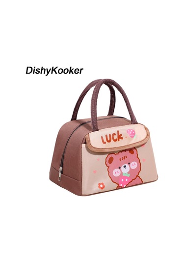 Dishykooker Karikatür Öğle Yemeği Kutusu Büyük Kapasiteli Yeniden Kullanılabilir Taşınabilir Yalıtım Bento Çantası Okul Açık Piknik Için