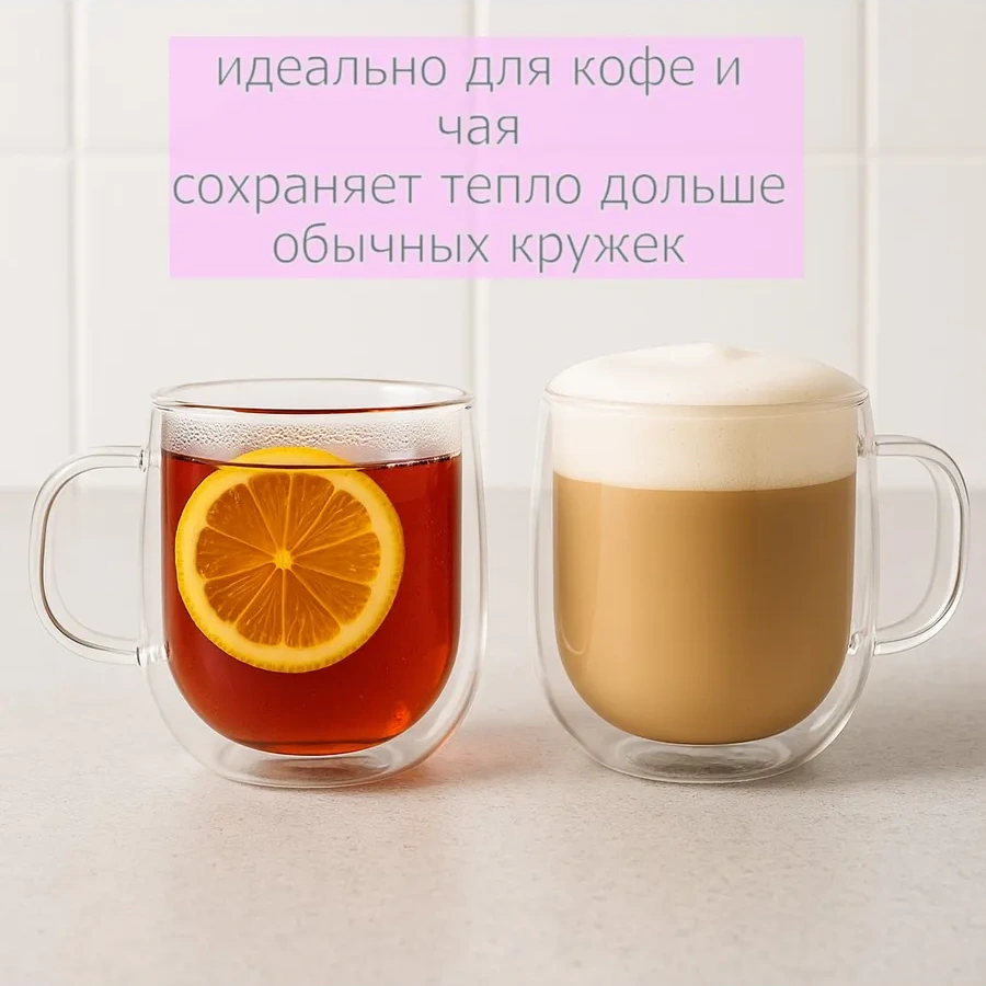 Cnglass Kapuçino Ve Latte İçin Çift Duvarlı Kupa 355 Ml 2 Adet. 7285385 Beyaz