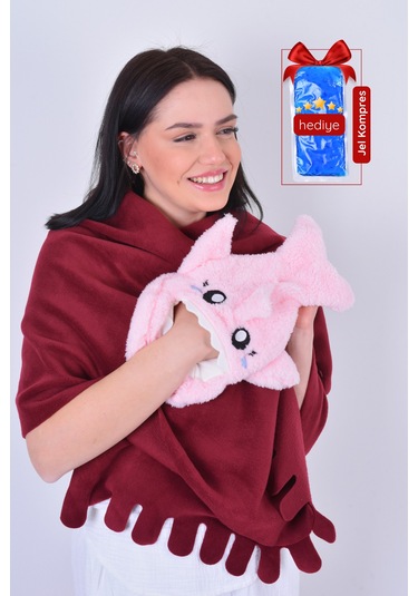 Shark Desenli Pembe Su Torbası Kılıfı Yumuşak