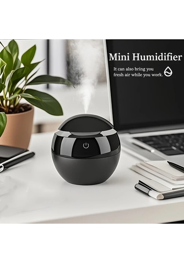 Willowhaven Beyaz Usb Nemlendirici: 7 Renk Aydınlatma, Kompakt Tasarım, 300ml Kapasite, Yatak Odası İçin